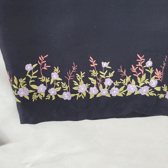 CLIO 100% Silk Top & Pants Set Green Wrap Top Black Pants Size S Top Size 4 Pant - Picture 16 of 16